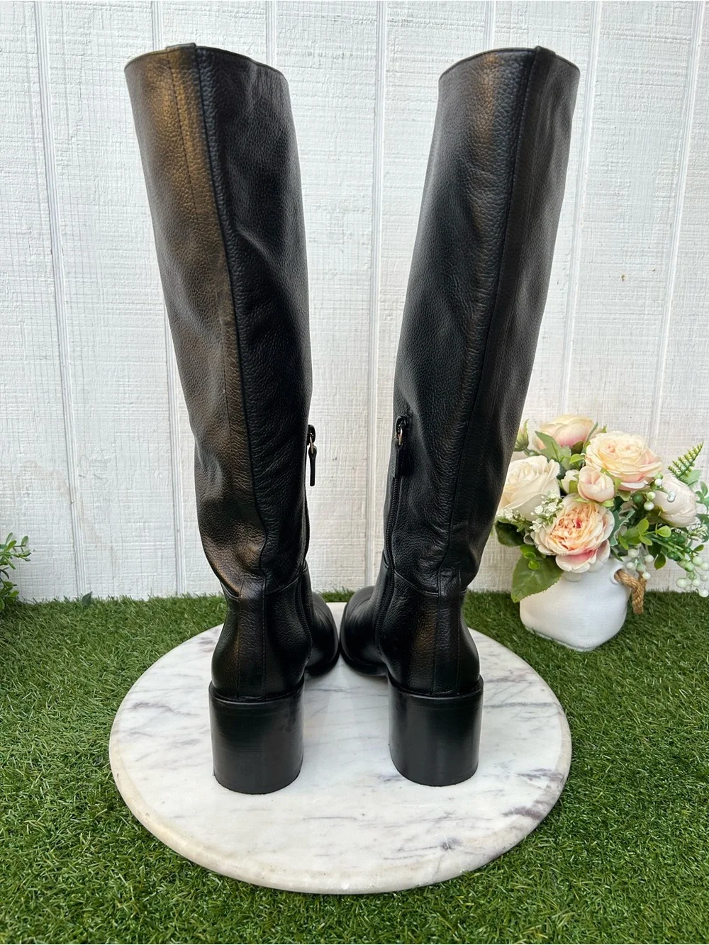 Stuart Weitzman Finn 55MM Leather Knee-High Boots black $795 size 6.5 gently use